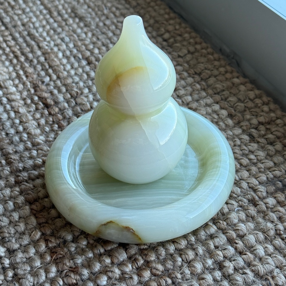 Handmade Natural Stone Double-Sided Double Gourd Ornament – Unique and Flawless!